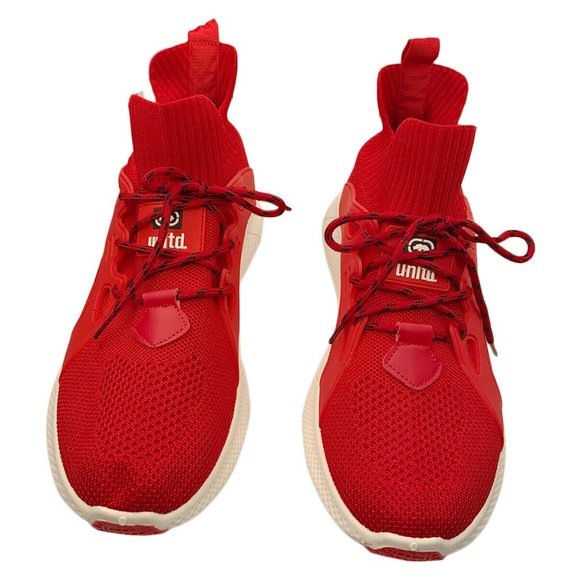 NWT ECKO UNLTD AUTHENTIC MEN'S RED KNIT LACE UP SNEAKERS SHOES SIZE 10 - Picture 2 of 6